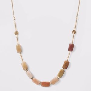 Semi-Precious Gold and Topaz Beaded Chain Necklace